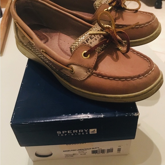 Women’s Sperry Angelfish Gold Glitter Shoes - Picture 2 of 6